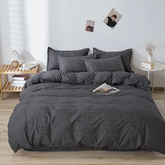 3 Pcs Striped | Grid Cotton Duvet Cover - Picture 1 of 8